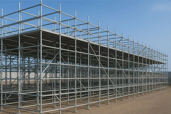 Scaffolding platforms with steel support frames